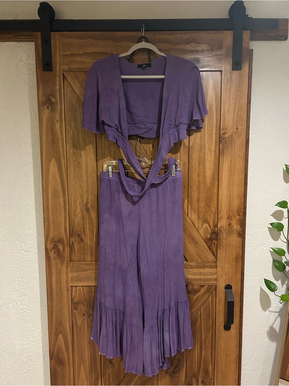 Lulu's Purple Two-Piece Maxi Skirt Set with Ruffle Hem